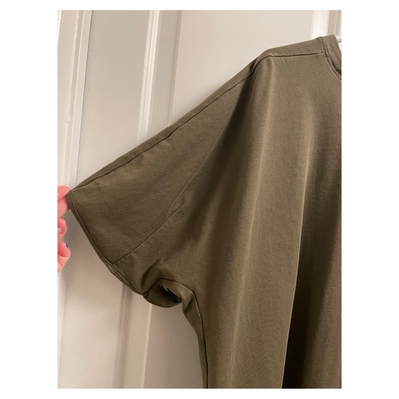 DONATING 2/11 Zara Heavyweight Cotton Cocoon T-Shirt in Olive Green - Picture 7 of 7